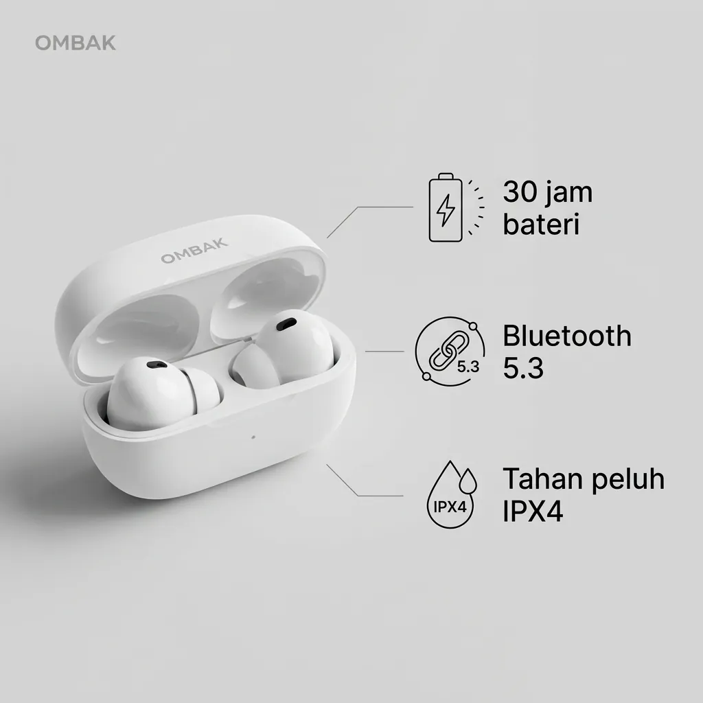 OMBAK listing infographic with three selling points
